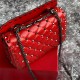 Valentino Spike Small Bag Crinkled Lambskin Red High