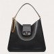 Valentino Vsling Hobo Bag In Black Grainy Calfskin High