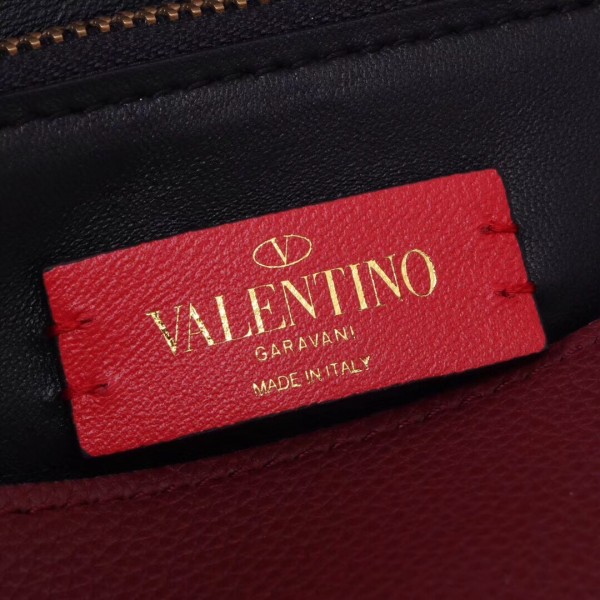 Valentino Medium VRing Chain Bag In Bordeaux Grainy Calfskin High