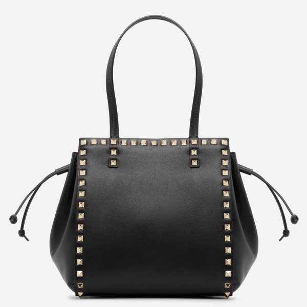 Valentino Black Double Handle Drawstring Bag High