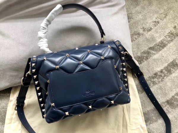 Valentino Garavani Quilted Candystud Bag Blue VLTN High