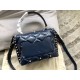 Valentino Garavani Quilted Candystud Bag Blue VLTN High