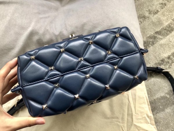 Valentino Garavani Quilted Candystud Bag Blue VLTN High