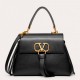 Valentino Small Vring Handbag In Black Buffalo Leather High