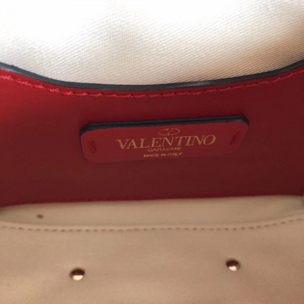 Valentino Candystud Mini Handbag In Red Lambskin High