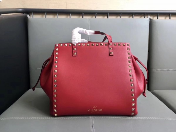 Valentino Red Double Handle Drawstring Bag High