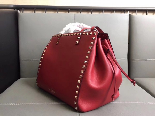 Valentino Red Double Handle Drawstring Bag High