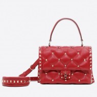 Valentino Garavani Quilted Candystud Top Handle Bag Red High