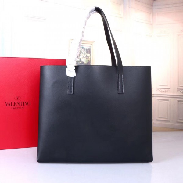 Valentino Garavani Black Large Vring Shopping Tote High