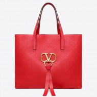 Valentino Garavani Red Large Vring Shopping Tote High