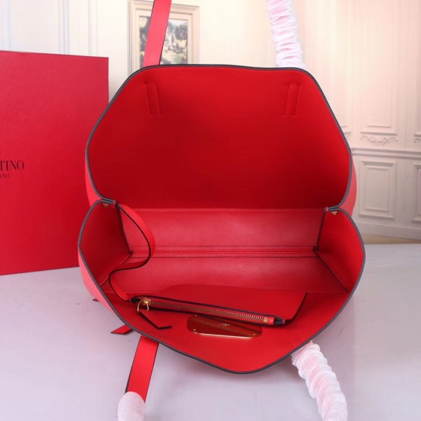 Valentino Garavani Red Large Vring Shopping Tote High