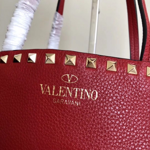 Valentino Large Shopping Bag In Red Leather High