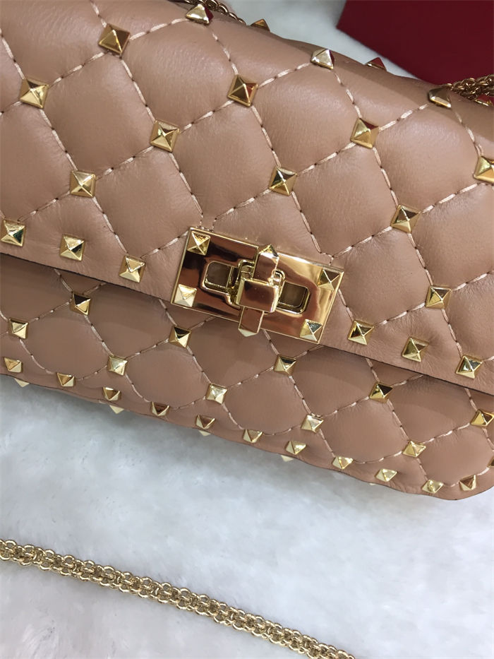 Valentino Spike Small Bag Lambskin Nude High