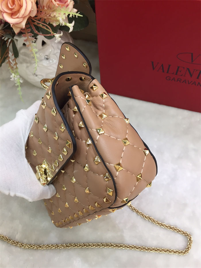 Valentino Spike Small Bag Lambskin Nude High