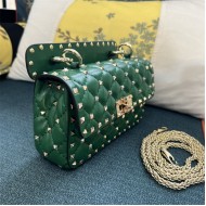 Valentino Spike Small Bag Lambskin Green High