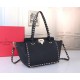 Valentino Small Tote In Black Grain Calfskin High