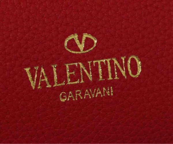 Valentino Medium Tote In Red Grain Calfskin High