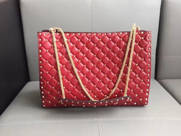 Valentino Spike Tote Bag Red High