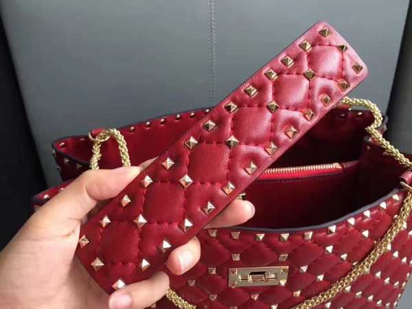 Valentino Spike Tote Bag Red High