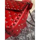 Valentino Spike Medium Bag Crinkled Lambskin Red High