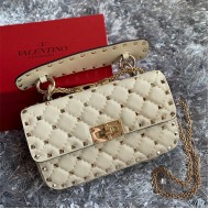 Valentino Spike Small Bag Lambskin LIGHT IVORY High