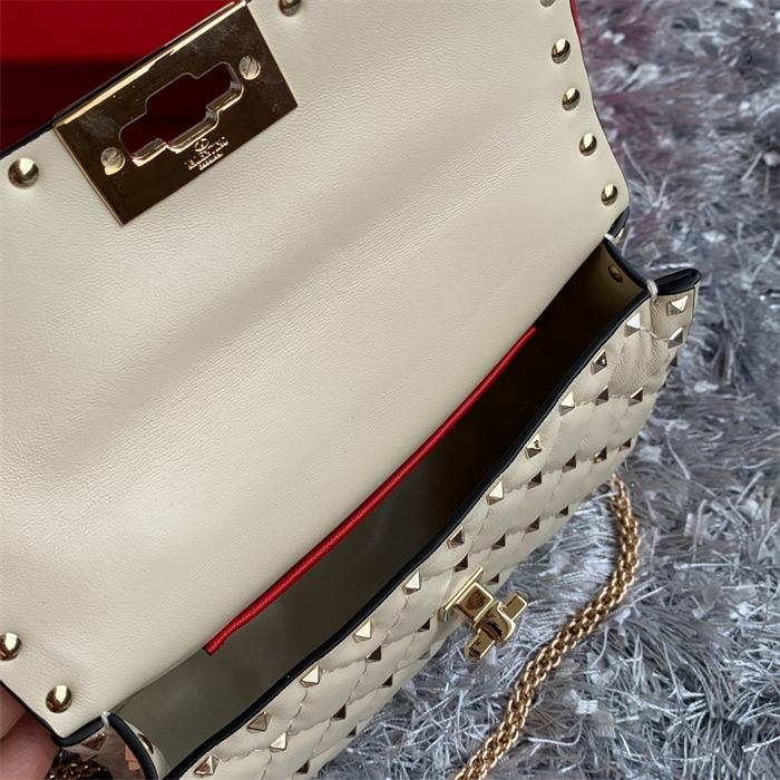 Valentino Spike Small Bag Lambskin LIGHT IVORY High