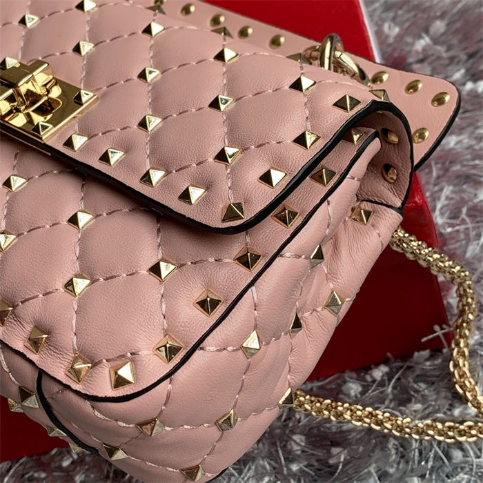 Valentino Spike Small Bag Lambskin CANDY ROSE High