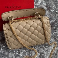 Valentino Spike Small Bag Lambskin Beige High