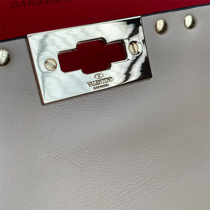 Valentino Spike Small Bag Lambskin Beige High