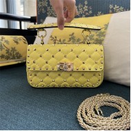 Valentino Spike Small Bag Lambskin Yellow High