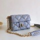 Valentino Mini Candystud Crossbody Bag In Pale Blue Lambskin High