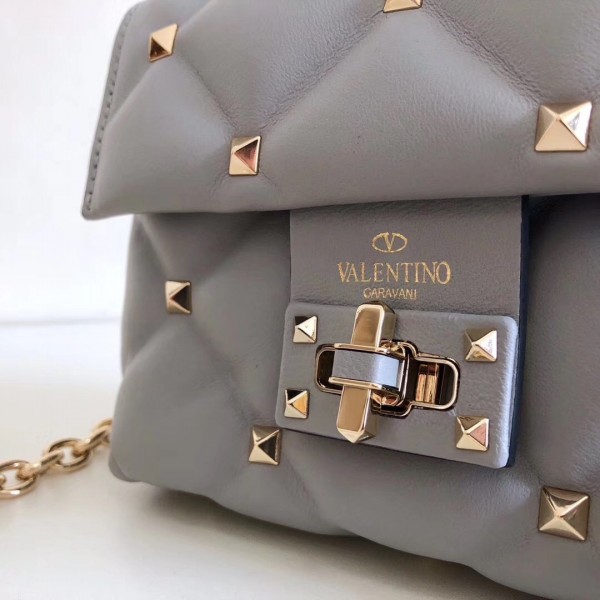 Valentino Mini Candystud Crossbody Bag In Pale Blue Lambskin High