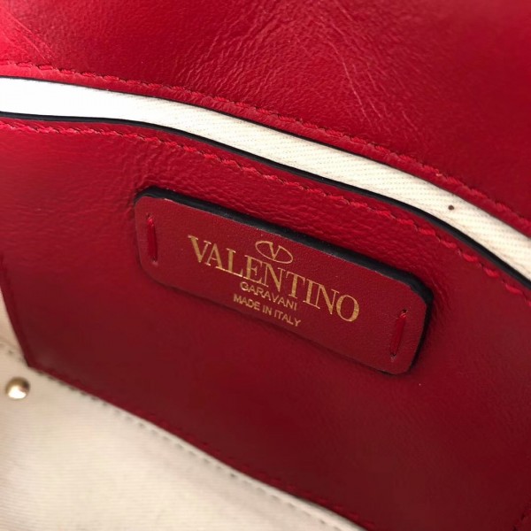 Valentino Mini Candystud Crossbody Bag In Red Lambskin High