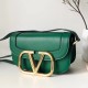 Valentino Supervee Crossbody Bag In Green Leather High