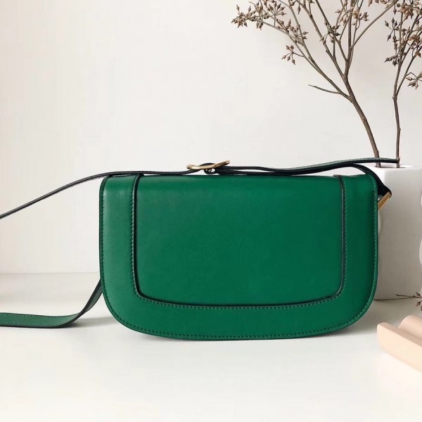 Valentino Supervee Crossbody Bag In Green Leather High