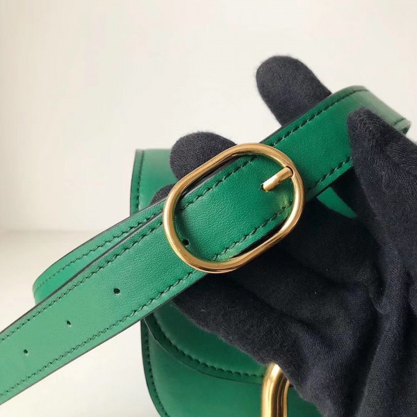 Valentino Supervee Crossbody Bag In Green Leather High