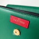 Valentino Supervee Crossbody Bag In Green Leather High