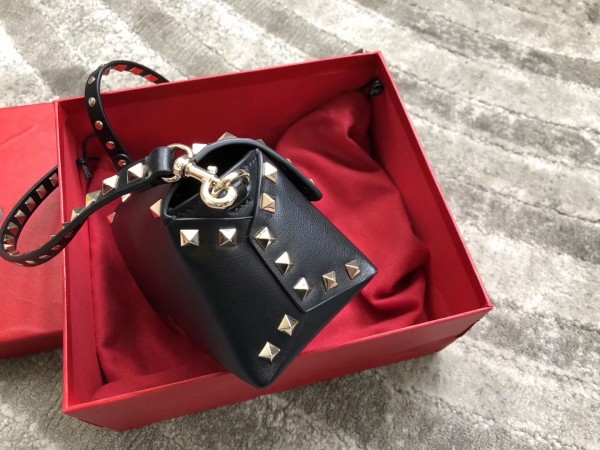 Valentino Mini Crossbody Bag In Black Calfskin High