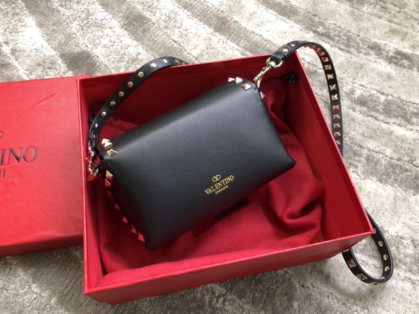 Valentino Mini Crossbody Bag In Black Calfskin High