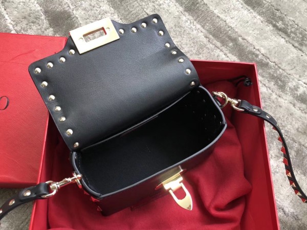 Valentino Mini Crossbody Bag In Black Calfskin High