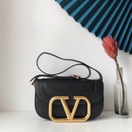 Valentino Supervee Crossbody Bag In Black Leather High