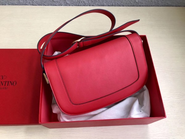 Valentino Supervee Crossbody Bag In Red Leather High