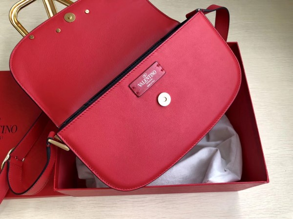 Valentino Supervee Crossbody Bag In Red Leather High