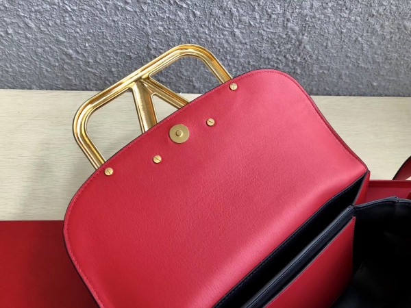 Valentino Supervee Crossbody Bag In Red Leather High