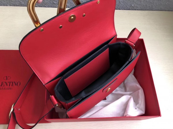 Valentino Supervee Crossbody Bag In Red Leather High