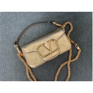 Valentino Garavani MINILOCO Crossbody Bag Calfskin Leather Gold High