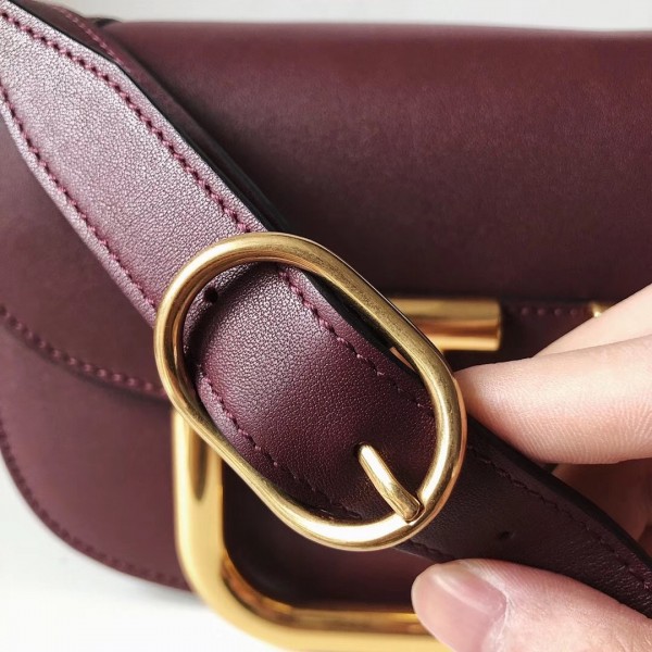 Valentino Supervee Crossbody Bag In Burgundy Leather High