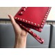 Valentino Medium Clutch In Red Calfskin High