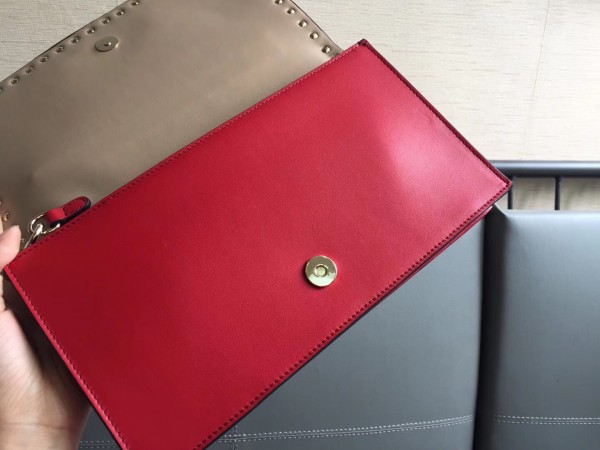 Valentino Medium Clutch In Red Calfskin High