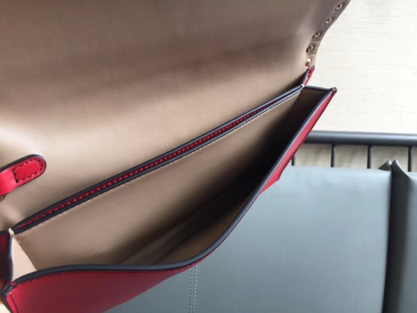 Valentino Medium Clutch In Red Calfskin High